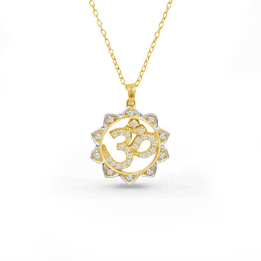 Lotus OM Diamond Necklace in Gold by Jewels By Tarry