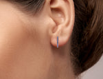 Sapphire Bar Stud Earrings in Solid Gold