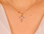 Heart Cross Diamond Necklace In 10k 14k 18k Solid Gold