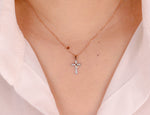 0.07 ctw Diamond Cross Necklace