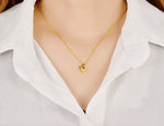 Diamond Swan Necklace in Solid Gold