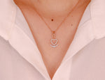 Heart Anchor Diamond Necklace in 10k 14k 18k Solid Gold