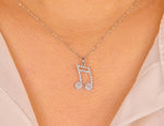 Eighth Note Diamond Necklace in 10k, 14k, or 18k Gold