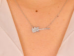 Diamond Guitar Necklace in Solid Gold