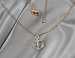 Diamond Anchor Necklace in Solid Gold