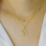 Lotus OM Diamond Necklace in Gold by Jewels By Tarry