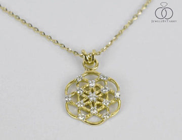 Diamond Seed of Life Necklace in Gold