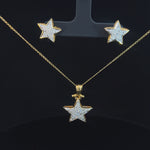 Diamond Star Pendent Necklace in 18k Yellow Gold - Next day Shipping