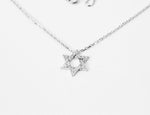 Star Of David Diamond Necklace in 10k, 14k, and 18k Solid Gold