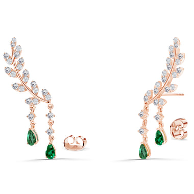 rose_gold_gemstone_2.25ct_emerald_diamond_leaf_drop_earrings_jewels_by_tarry
