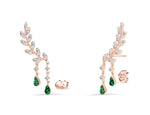 rose_gold_gemstone_2.25ct_emerald_diamond_leaf_drop_earrings_jewels_by_tarry