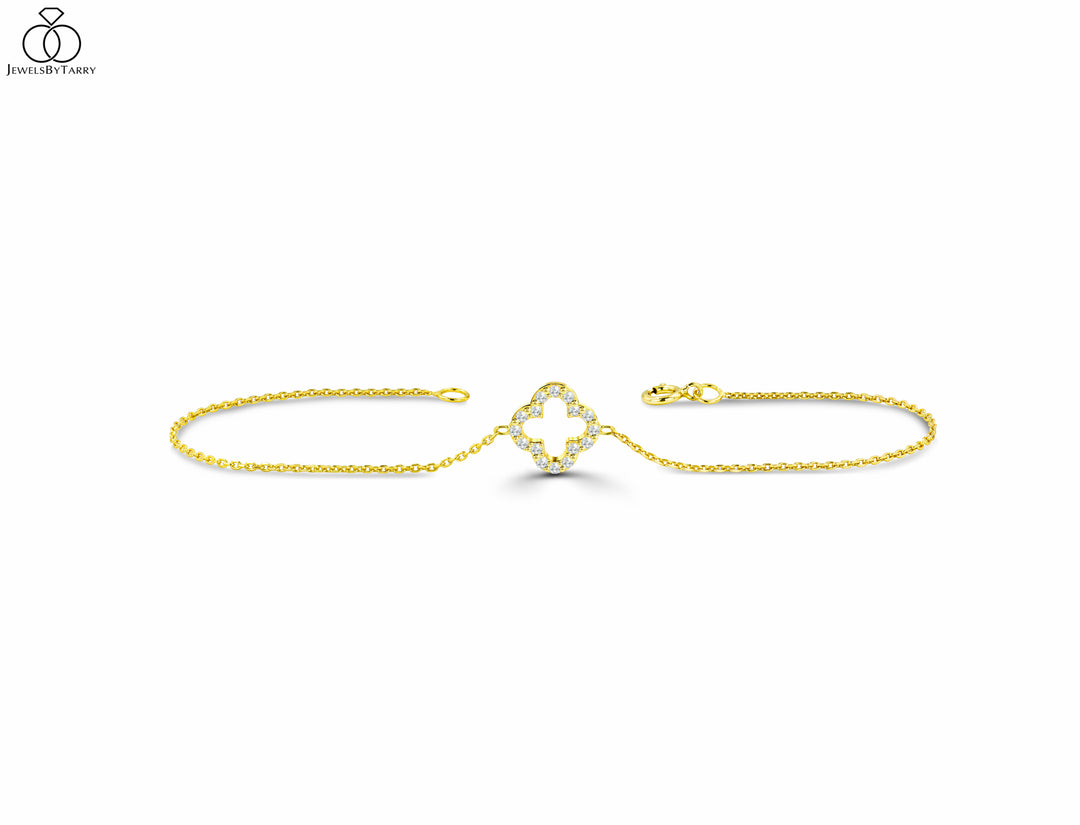 Idylle Blossom Two-Row Bracelet, Yellow Gold and Diamonds - Categories  Q95817