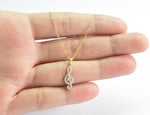 Diamond Music Note Treble Clef Necklace in Solid Gold