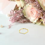 Diamond Horizontal Bar Ring in Solid Gold