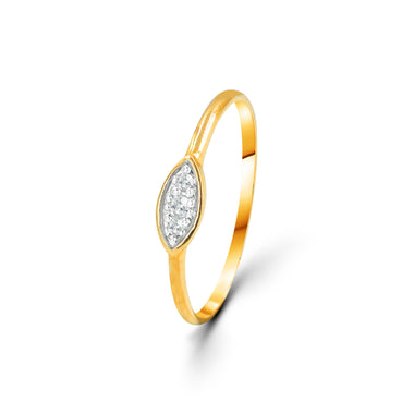 0.05 Ct Marquise Micro Pave Diamond ring in yellow Gold 