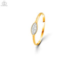 0.05 Ct Marquise Micro Pave Diamond ring in yellow Gold 