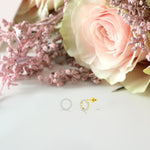 Open Circle Diamond Stud Earrings in Solid Gold