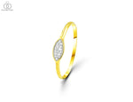 0.05 Ct Marquise Micro Pave Diamond ring in yellow Gold 