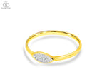 0.05 Ct Marquise Micro Pave Diamond ring in yellow Gold 