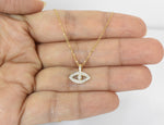 Diamond Evil Eye Necklace in 10k, 14k, and 18k Gold