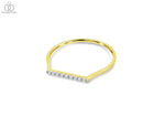 Diamond Horizontal Bar Ring in Solid Gold