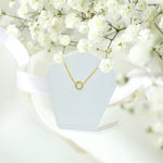 Diamond Circle Necklace in Solid Gold