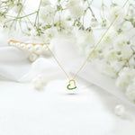 Gold Emerald Heart-Shaped Necklace