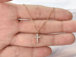 Diamond Cross Necklace in Solid Gold