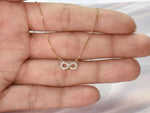 Diamond Infinity Necklace in 18k 14k 10k Gold