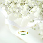 18K Yellow gold / Size 7.5 / Natural Emerald Full Eternity Band Ring / Thin Dainty Ring / Stacking Everyday Ring / NXDOJDR837/1