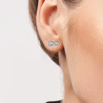 Diamond Infinity Stud Earrings in Solid Gold