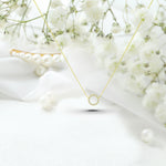 Diamond Circle Necklace in Solid Gold