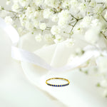 Natural Sapphire Half Eternity Ring in 10k 14k 18k Solid Gold