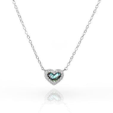 Mother of pearl heart shaped necklace in gold