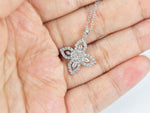 Diamond Clover Necklace in 10k 14k 18k gold / Gifts for her