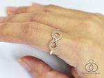 Diamond Infinity ring/ Gold infinity ring/ 10k 14k 18k/ Love Knot Diamond ring/ Gift for her