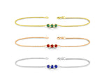 Minimalist Bracelet Trio Emerald Ruby Sapphire Bracelet