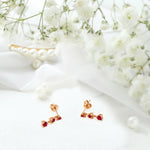 0.45ct Emerald Ruby and Sapphire Studs Earrings