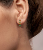 0.45ct Emerald Ruby and Sapphire Studs Earrings