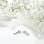 2.08 Ct Diamond Flower Drop Earrings