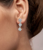 2.08 Ct Diamond Flower Drop Earrings