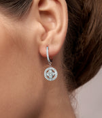 1.07 Ct Diamond Flower Drop Earrings