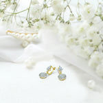0.92 Ct Diamond Flower Drop Earrings
