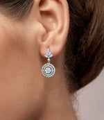 0.92 Ct Diamond Flower Drop Earrings