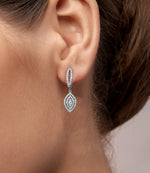 0.70 Ct Diamond Marquise Shaped Drop Earrings