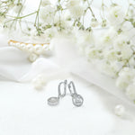 1.19ct Diamond Baguette and Round Cut Diamond Lever-Back Earrings