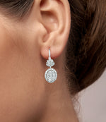 1.08 Ct Diamond Flower Drop Earrings