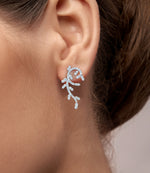 1.49 Ct Diamond Leaf Drop Earrings