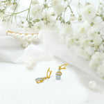 0.92 Ct Diamond Flower Drop Earrings
