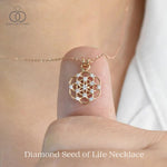 Diamond Seed of Life Necklace in Gold